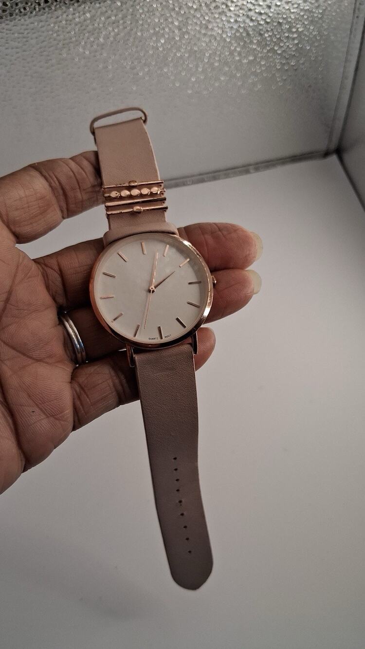 ORTZ Womens Minimalist Rose Gold Tone Watch Blush Pink Strap NO 17 133